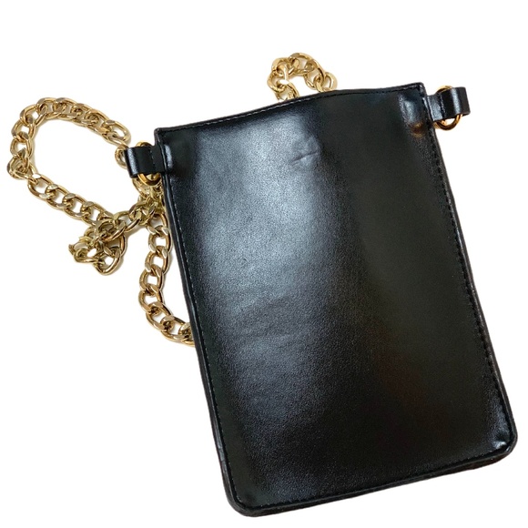 RARE TO FIND MK Studded Leather Crossbody Phone Bag adjustable Golden Chain - Picture 2 of 12